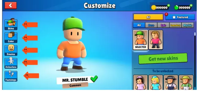Customize the Stumble Guys APK Features